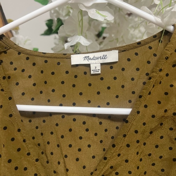 Madewell Brown Polka Dot Blouse - Picture 6 of 8